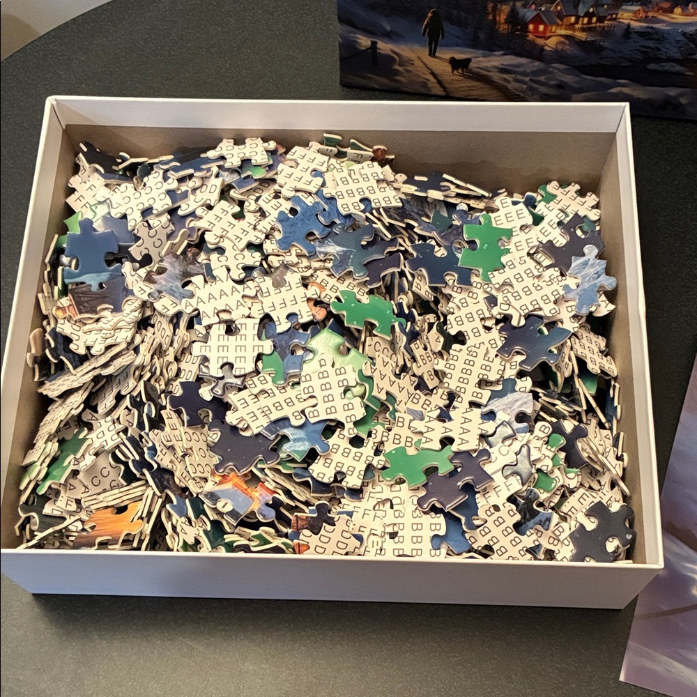 Snowscape Aurora Borealis Scenic Jigsaw Puzzle;  1000 pc;  Northern Lights - Picture 7 of 9